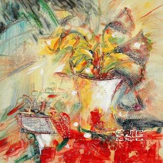 Textured Flowers oil painting